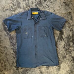 Vintage Distressed Short Sleeve Mechanic Work Shirt